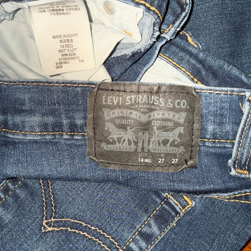 Levi's Dark Blue Skinny Jeans for kids size 14 boys - Picture 3 of 3